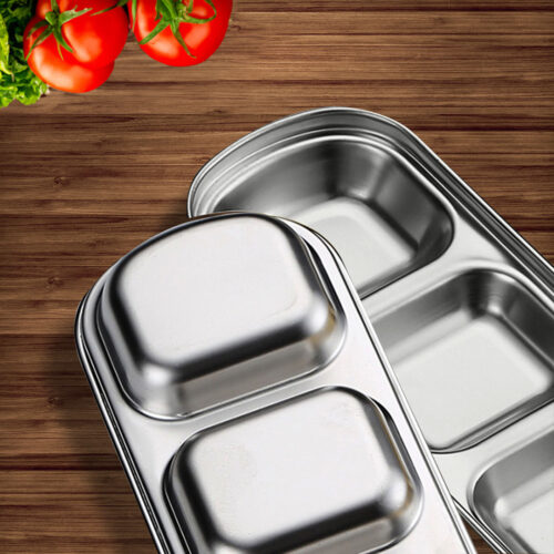 15cm Silver Sauce Pan with Two Compartments Divided Sauce Dish Kitchen - Image 7