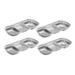 20.5cm Silver Sauce Pan with Three Compartments Divided Sauce Dish Kitchen