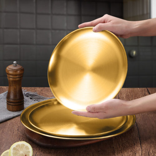 14cm Premium Gold Grilling Plate Durable Heat Resistant Perfect for BBQs Outdoor Cooking Kitchen - Image 6