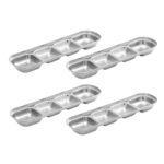 26cm Silver Sauce Pan with four Compartments Divided Sauce Dish Kitchen