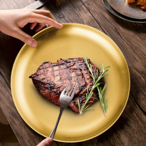 26cm Premium Gold Grilling Plate Durable Heat Resistant Perfect for BBQs Outdoor Cooking Kitchen - Image 4