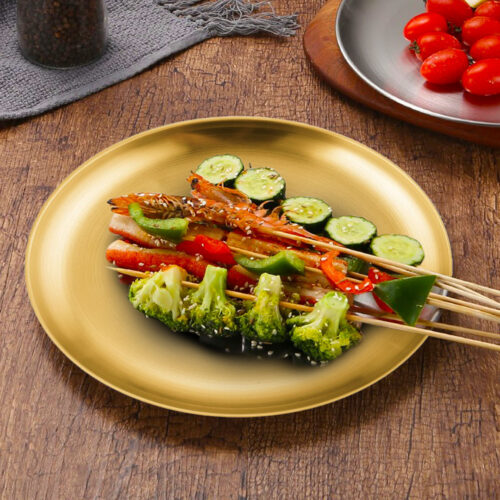 30cm Premium Gold Grilling Plate Durable Heat Resistant Perfect for BBQs Outdoor Cooking Kitchen - Image 3