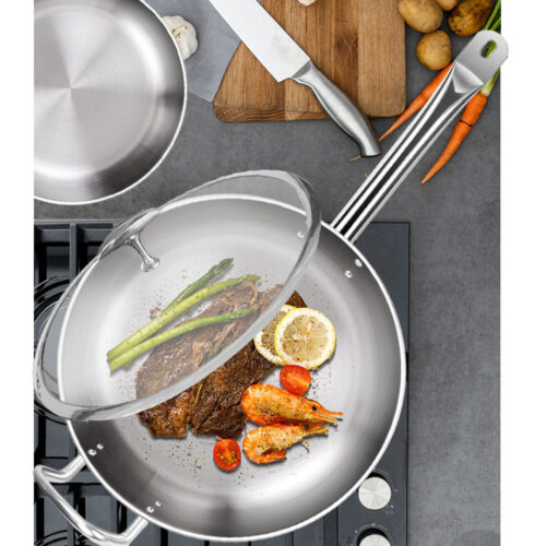 30cm Stainless Steel Saucepan Sauce pan with Glass Lid Helper Handle Triple Ply Base Cookware - Image 4