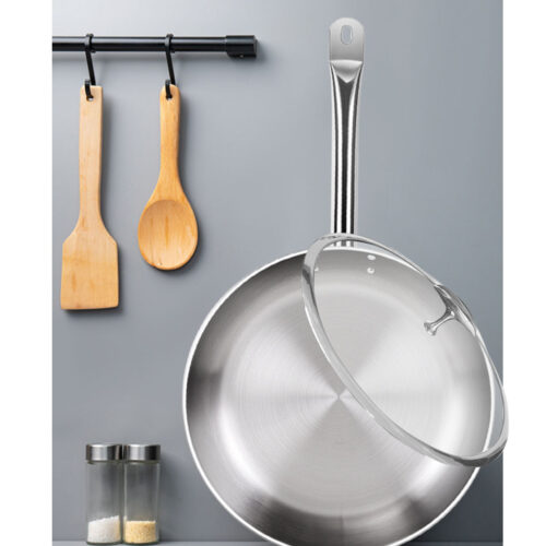 2x 30cm Stainless Steel Saucepan Sauce pan with Glass Lid Helper Handle Triple Ply Base Cookware - Image 3