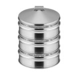 3 Tier Stainless Steel Steamers with Lid Work inside of Basket Pot Steamers 25cm