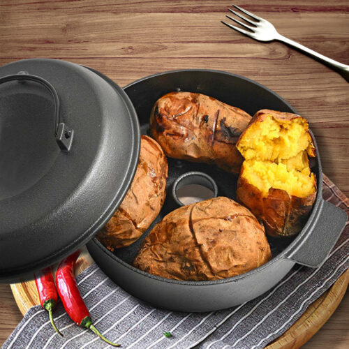 28cm Cast Iron Dutch Oven Pre-Seasoned Cast Iron Pot with Lid - Image 4