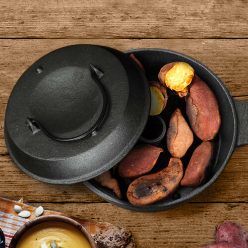 28cm Cast Iron Dutch Oven Pre-Seasoned Cast Iron Pot with Lid - Image 5