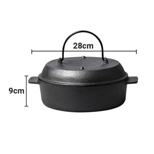 28cm Cast Iron Dutch Oven Pre-Seasoned Cast Iron Pot with Lid - Image 6