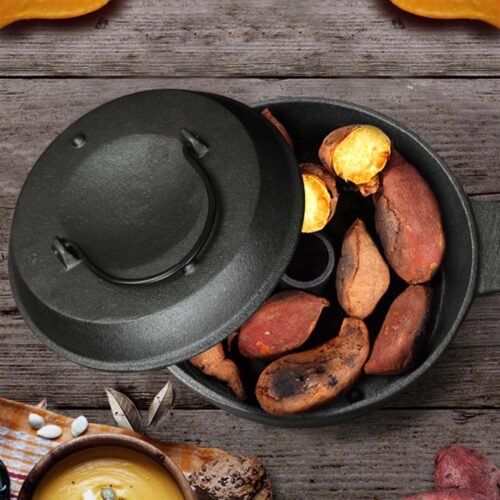28cm Cast Iron Dutch Oven Pre-Seasoned Cast Iron Pot with Lid - Image 10