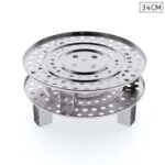2x 34cm Stainless Steel Steamer Insert Stock Pot Steaming Rack Stockpot Tray