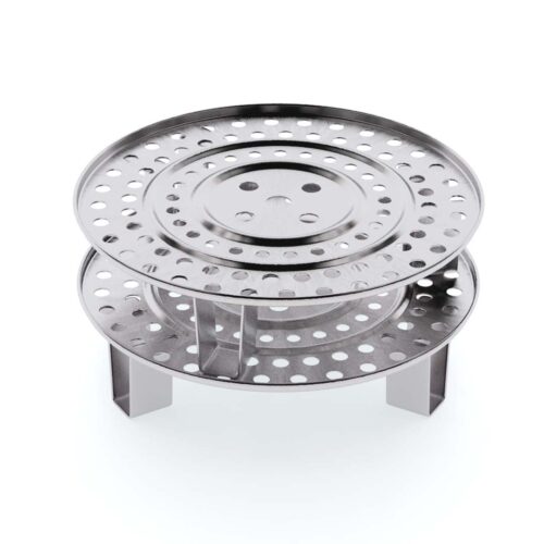 2x 39cm Stainless Steel Steamer Insert Stock Pot Steaming Rack Stockpot Tray - Image 4
