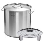 50L Stainless Steel Stock Pot with One Steamer Rack Insert Stockpot Tray