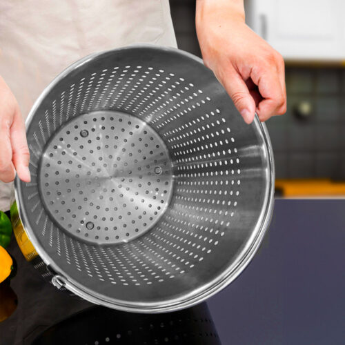 71L 18/10 Stainless Steel Stockpot with Perforated Stock pot Basket Pasta Strainer - Image 4