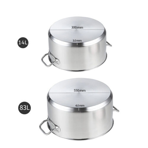 Stock Pot 14L 83L Top Grade Thick Stainless Steel Stockpot 18/10 - Image 6