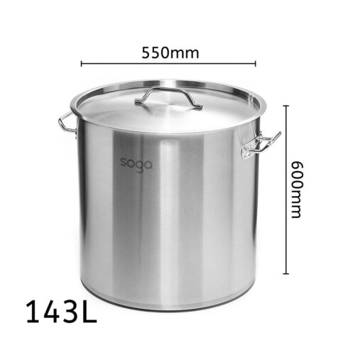 Stock Pot 143L Top Grade Thick Stainless Steel Stockpot 18/10 - Image 5