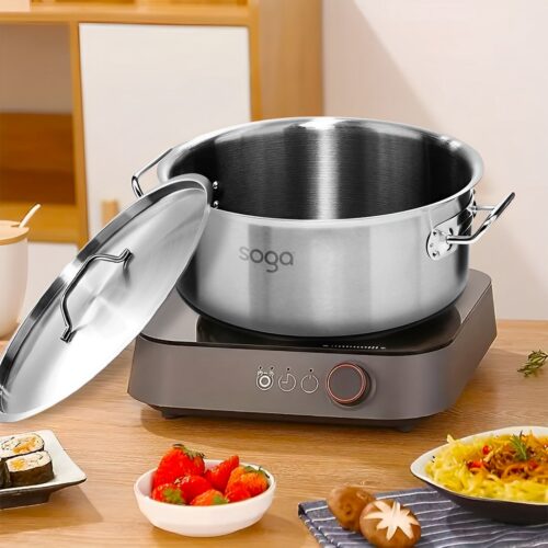 32L Wide Stock Pot 98L Tall Top Grade Thick Stainless Steel Stockpot 18/10 - Image 2