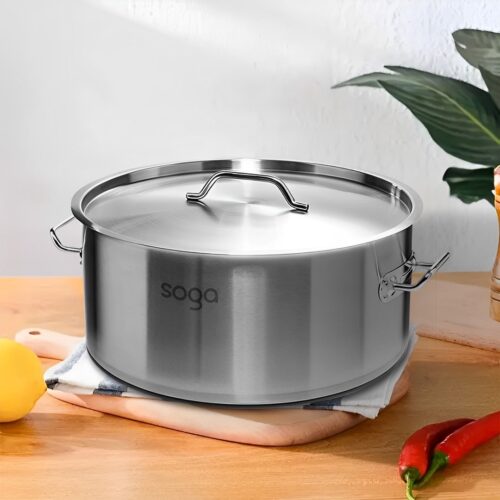 32L Wide Stock Pot 98L Tall Top Grade Thick Stainless Steel Stockpot 18/10 - Image 3