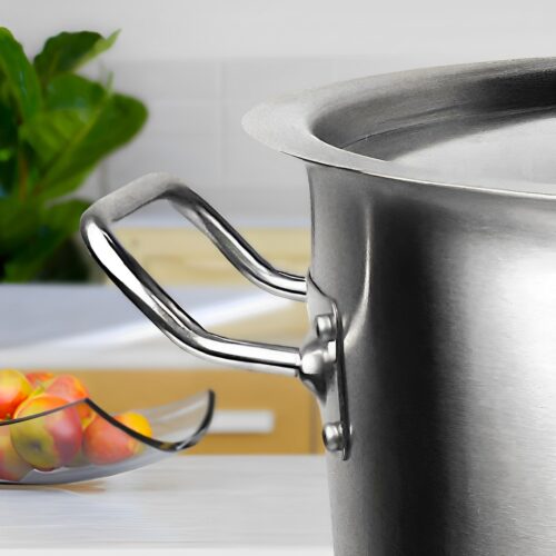 130L 18/10 Stainless Steel Stockpot with Perforated Stock pot Basket Pasta Strainer - Image 8