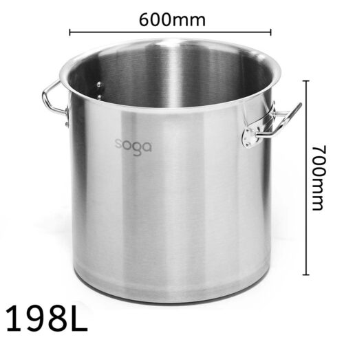 Stock Pot 198L Top Grade Thick Stainless Steel Stockpot 18/10 Without Lid - Image 5