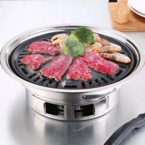BBQ Grill Stainless Steel Portable Smokeless Charcoal Grill Home Outdoor Camping - Image 3