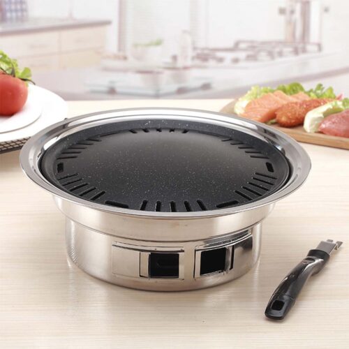 BBQ Grill Stainless Steel Portable Smokeless Charcoal Grill Home Outdoor Camping - Image 7