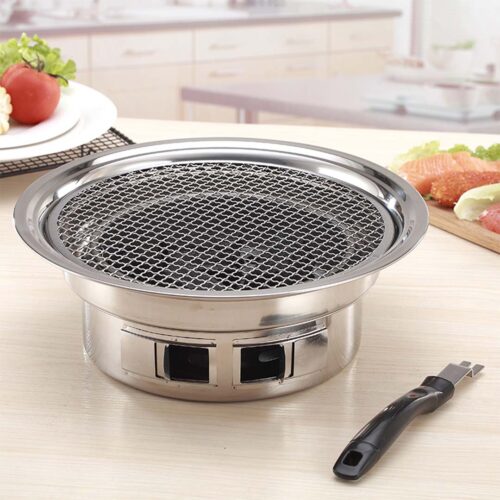 BBQ Grill Stainless Steel Portable Smokeless Charcoal Grill Home Outdoor Camping - Image 8