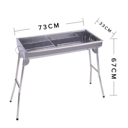 2x Skewers Grill Portable Stainless Steel Charcoal BBQ Outdoor 6-8 Persons - Image 3