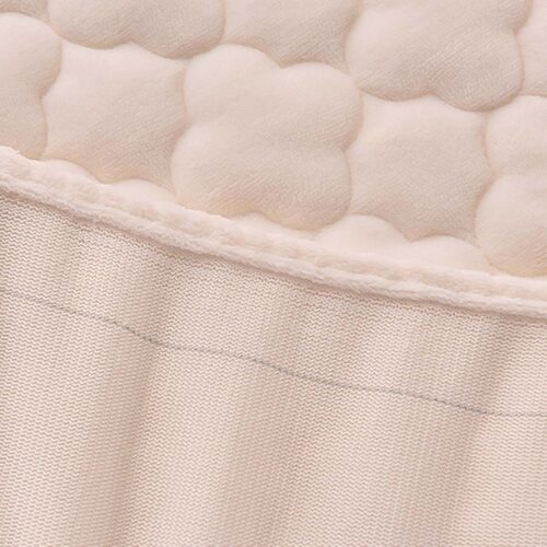 Beige 138cm Wide Mattress Cover Thick Quilted Fleece Stretchable Clover Bed Spread Sheet Protector with Pillow Covers - Image 7