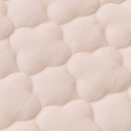 Beige 138cm Wide Mattress Cover Thick Quilted Fleece Stretchable Clover Bed Spread Sheet Protector with Pillow Covers - Image 9