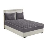 Grey 153cm Wide Mattress Cover Thick Quilted Fleece Stretchable Clover Bed Spread Sheet Protector with Pillow Covers