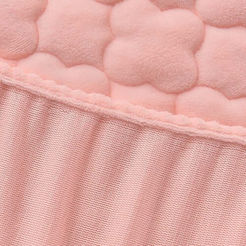 Pink 153cm Wide Mattress Cover Thick Quilted Fleece Stretchable Clover Bed Spread Sheet Protector with Pillow Covers - Image 7