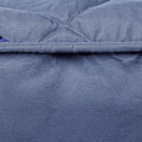 2x Blue 138cm Wide Mattress Cover Thick Quilted Stretchable Bed Spread Sheet Protector with Pillow Covers - Image 7