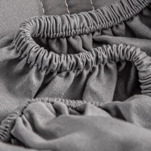 2x Grey 153cm Wide Mattress Cover Thick Quilted Stretchable Bed Spread Sheet Protector with Pillow Covers - Image 5