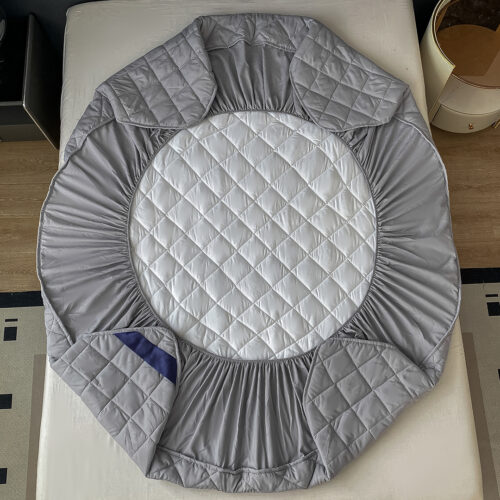 2x Grey 183cm Wide Mattress Cover Thick Quilted Stretchable Bed Spread Sheet Protector with Pillow Covers - Image 3