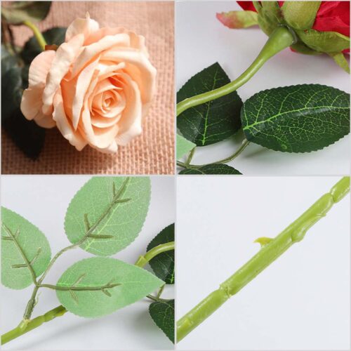 5pcs Artificial Silk Flower Fake Rose Bouquet Table Decor Champion - Image 4