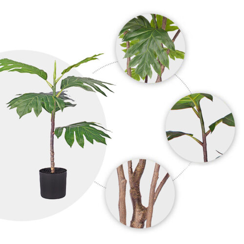 60cm Artificial Natural Green Split-Leaf Philodendron Tree Fake Tropical Indoor Plant Decor - Image 4