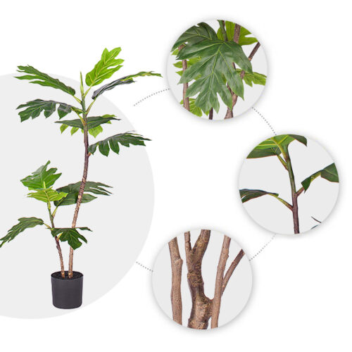 90cm 2-Artificial Natural Green Split-Leaf Philodendron Tree Fake Tropical Indoor Plant Decor - Image 4