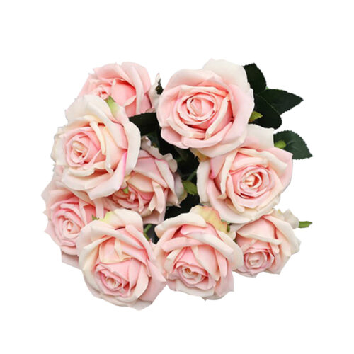 4 Bunch Artificial Silk Rose 9 Heads Flower Fake Bridal Bouquet Table Decor Champion - Image 3