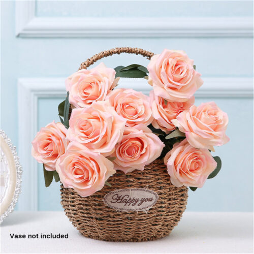 4 Bunch Artificial Silk Rose 9 Heads Flower Fake Bridal Bouquet Table Decor Champion - Image 4