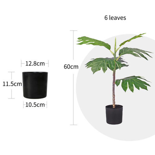 2x 60cm Artificial Natural Green Split-Leaf Philodendron Tree Fake Tropical Indoor Plant Decor - Image 2
