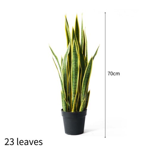 70cm Artificial Indoor Yellow Edge Tiger Piran Fake Decoration Tree Flower Pot Plant - Image 2