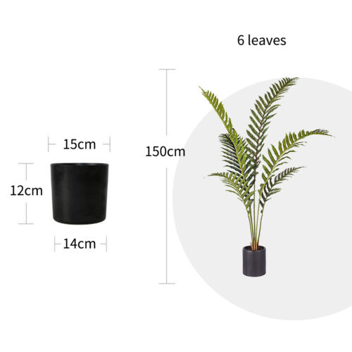 150cm Artificial Green Rogue Hares Foot Fern Tree Fake Tropical Indoor Plant Decor - Image 2