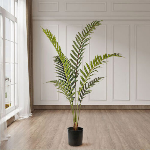 150cm Artificial Green Rogue Hares Foot Fern Tree Fake Tropical Indoor Plant Decor - Image 3