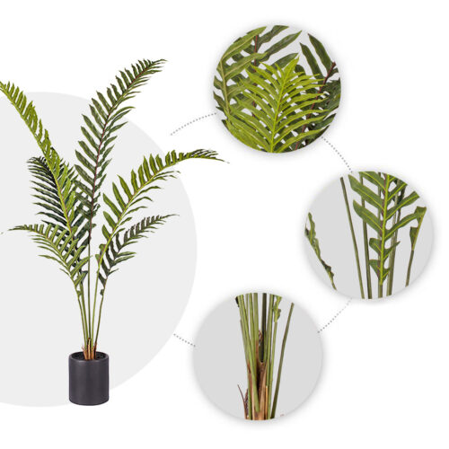 150cm Artificial Green Rogue Hares Foot Fern Tree Fake Tropical Indoor Plant Decor - Image 4