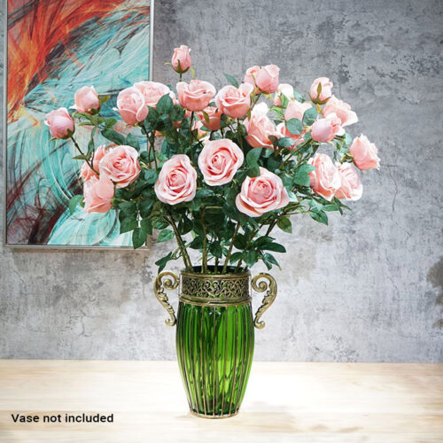 8 Bunch Artificial Silk Rose 5 Heads Flower Fake Bridal Bouquet Table Decor Light Pink - Image 3