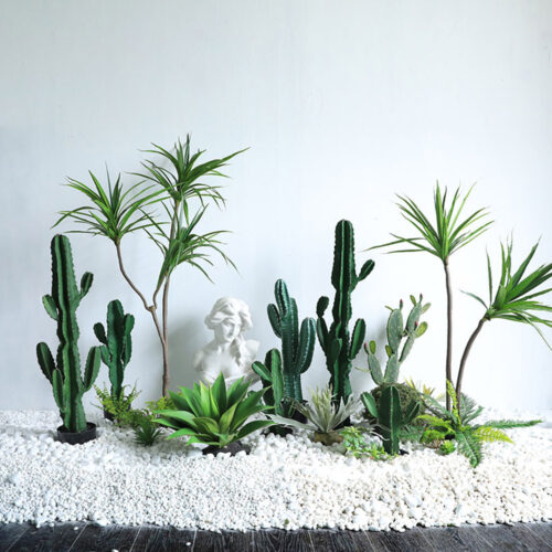 2x 70cm Green Artificial Indoor Cactus Tree Fake Plant Simulation Decorative 5 Heads - Image 5
