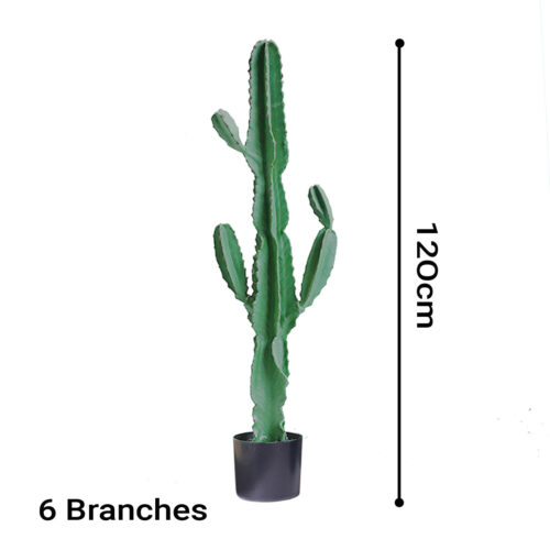 120cm Green Artificial Indoor Cactus Tree Fake Plant Simulation Decorative 6 Heads - Image 2