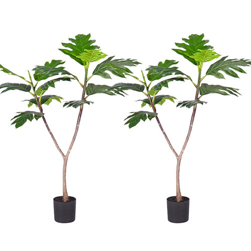 2x 90cm Artificial Natural Green Split-Leaf Philodendron Tree Fake Tropical Indoor Plant Decor