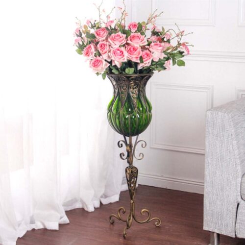 12pcs Artificial Silk Flower Fake Rose Bouquet Table Decor Pink - Image 9