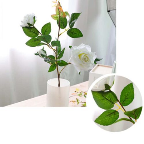 12pcs Artificial Silk Flower Fake Rose Bouquet Table Decor White - Image 7